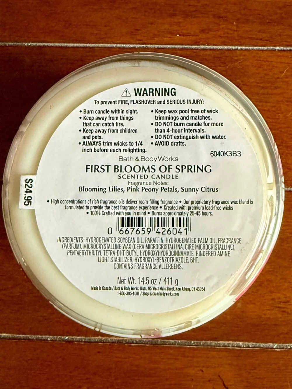 NEW FIRST BLOOMS OF SPRING 3-Wick Candle Bath and Body Works - Picture 3 of 3